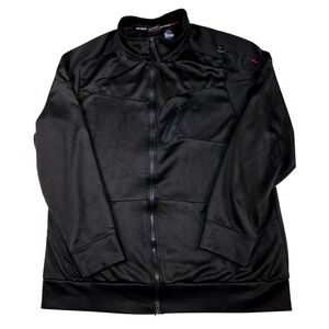 Spyder Pro B Active Men Black Full Zip Track Jacket Fleece Lined Size XXL